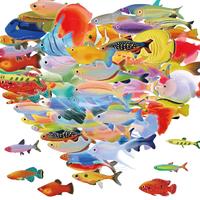 Fish Pattern Sticker, 50pcs/set Colorful Deep-sea Fish Pattern Sticker, Decorative Sticker for Water Bottle, Laptop, Guitar, ...