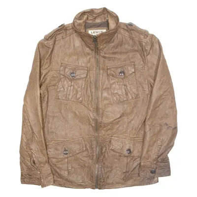 LEVI'S Mens Jacket Brown Leather S