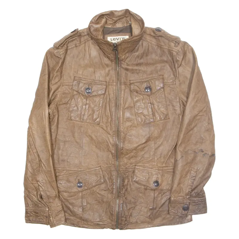 LEVI'S Mens Jacket Brown Leather S