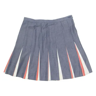 TREVIRA Womens Pleated Skirt Blue Short XS
