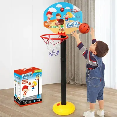 Christmas Adjustable Height Basketball Hoop Toy, 1 Set Mini Basketball Ring, Indoor Outdoor Sports Toy for Kids, Thanksgiving...