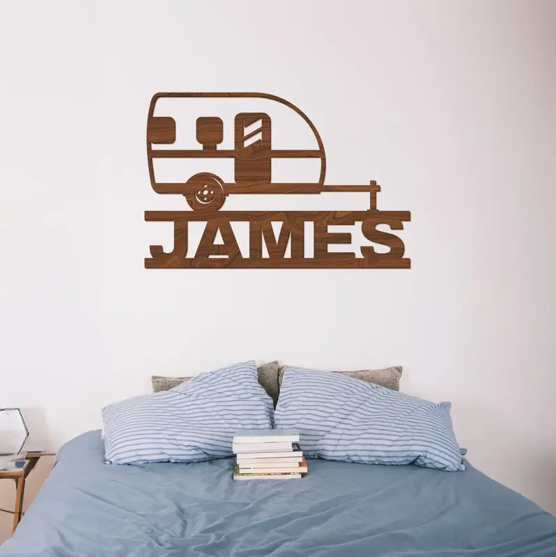 Camper Wood Name Sign