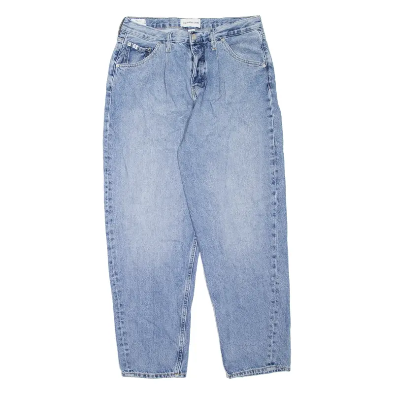 CALVIN KLEIN JEANS Baggy Womens Jeans Blue Loose Tapered Stone Wash W30 L27