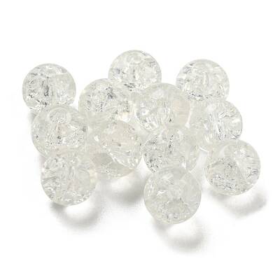 Transparent Spray Painting Crackle Glass Beads