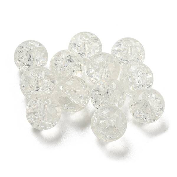 Transparent Spray Painting Crackle Glass Beads