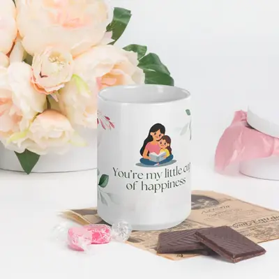"You're My Little Cup of Happiness" – Sentimental Mug for Daughters