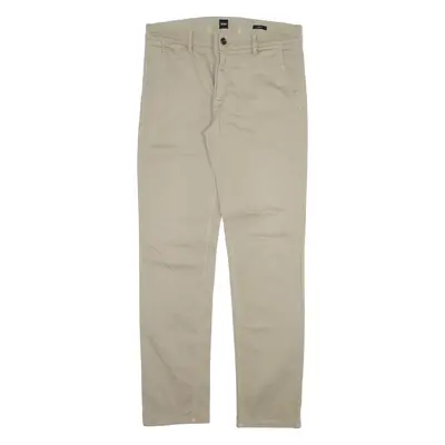 BOSS Mens Trousers Beige Slim Straight W33 L32