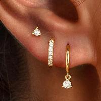 GANIA 3pcs hoop earrings are exquisite earrings for women, featuring fashionable, small hypoallergenic drooping cartilage hug...