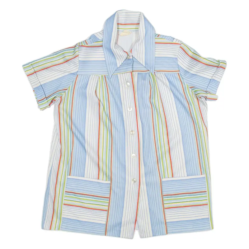 LAND SEA Womens Shirt Blue Striped S