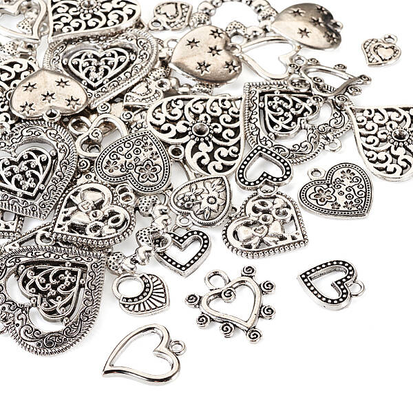 48Pcs 12 Style Tibetan Style Alloy Pendants