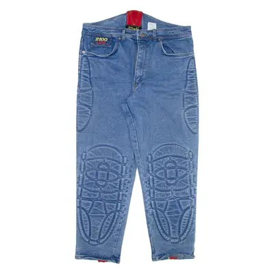 GIALI Motorcycle Mens Jeans Blue Relaxed Tapered W34 L27