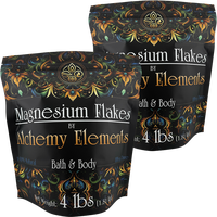 Alchemy Elements Pure Magnesium Flakes 4/8 lbs Food Grade Certified for Bath Body Muscle & DIY Projects Soothing Biodegradabl...