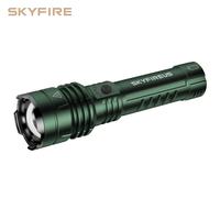 SKYFIRE 1376 LED Flashlight High Lumen Brightness, with Fire-Gathering Lens, Ultra-Bright and Rechargeable, Zoomable, Five Li...