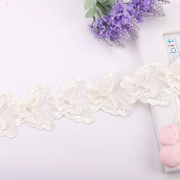 20 Yards Organza Embroidery Butterfly Lace Trim