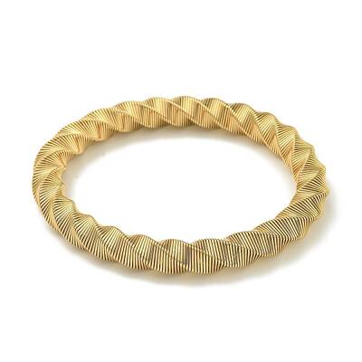 Ion Plating(IP) Adjustable 304 Stainless Steel Twist Spring Wire Bracelets