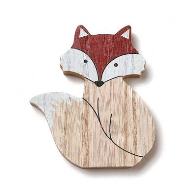 Autumn Single Face Printed Wood Cabochons