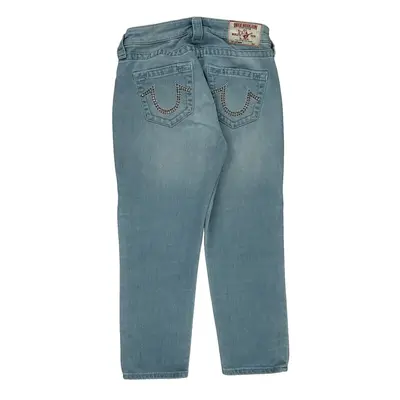 Studded Pockets True Religion Jeans - 28W UK 6 Light Wash Cotton Blend