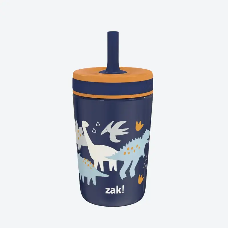 Zak Designs Kelso Kids Leakproof Tumbler with Silicone Sipper Spout - 12 Ounce Stainless Steel Cup, Insulated Drinkware with ...