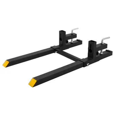 Garvee 60 4000lbs Clamp on Pallet Forks Heavy Duty Tractor Forks with Adjustable Stabilizer Bar Quick Attach Pallet Fork fo...