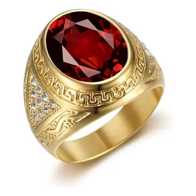 10K Gold Round Cut Custom Ring Gemstone Engagement Ring for Men