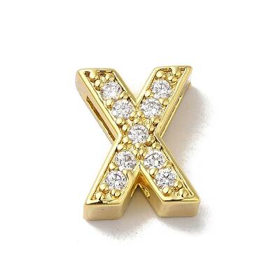 Brass Micro Pave Cubic Zirconia Beads
