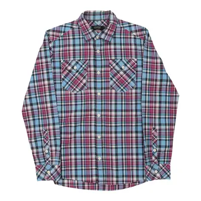 Black Label Burberry Checked Shirt - Small Blue Cotton