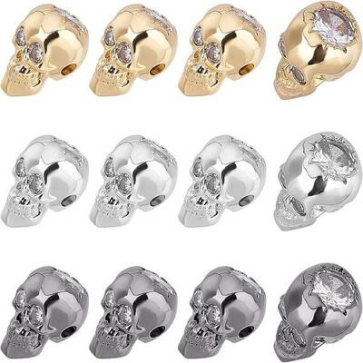 12 Pcs Skull Beads