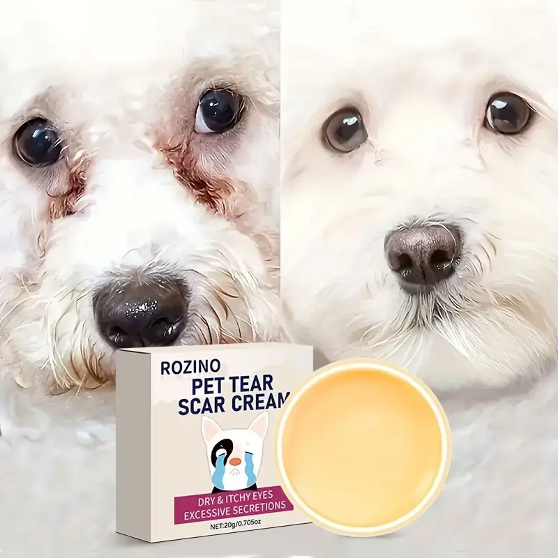 ROZINO Pet Tear Stain Cream 20g Gentle Formula  Clean Moisturize Eye Care Reduce Secretions Dryness Itching Long Term Use Mor...