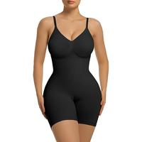 SHAPERX Bra Free Tummy Control Shapewear Mid Thigh Body Shaper with Removable Pads Bodysuit Silhouette