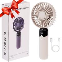 Multipurpose Handheld Fan, Portable Rechargeable Fan with Digital Display, Universal Household Fan for Indoor Outdoor Use