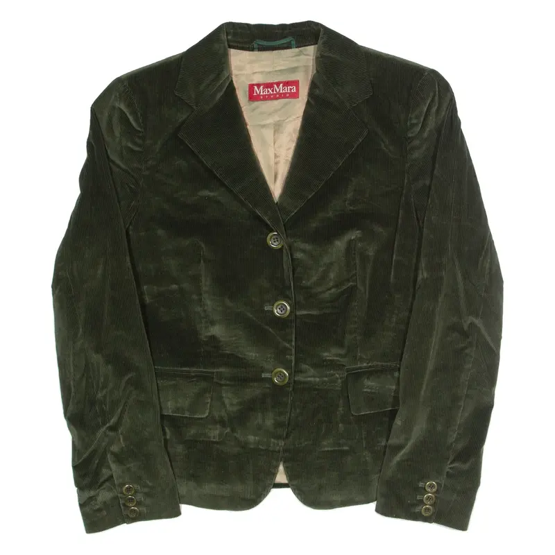 MAX MARA STUDIO Womens Blazer Jacket Green UK 10