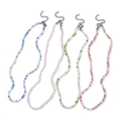 Glass Round Beaded Necklace for Women