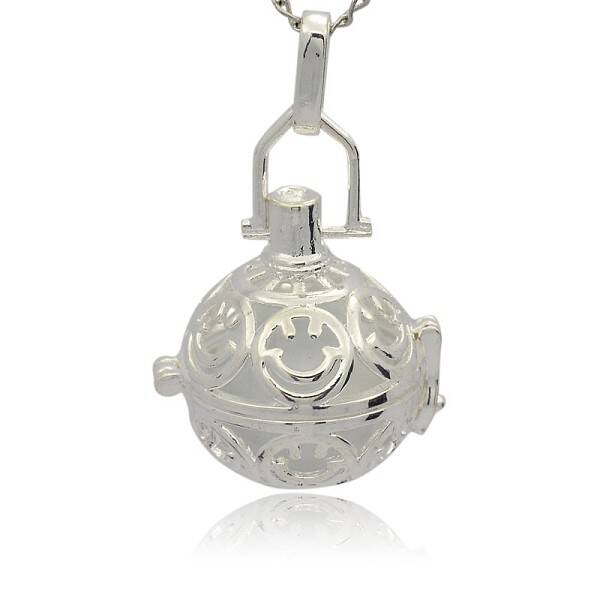 Silver Color Plated Brass Hollow Round Cage Pendants