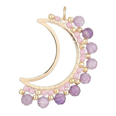 Natural Amethyst Faceted Round Pendants