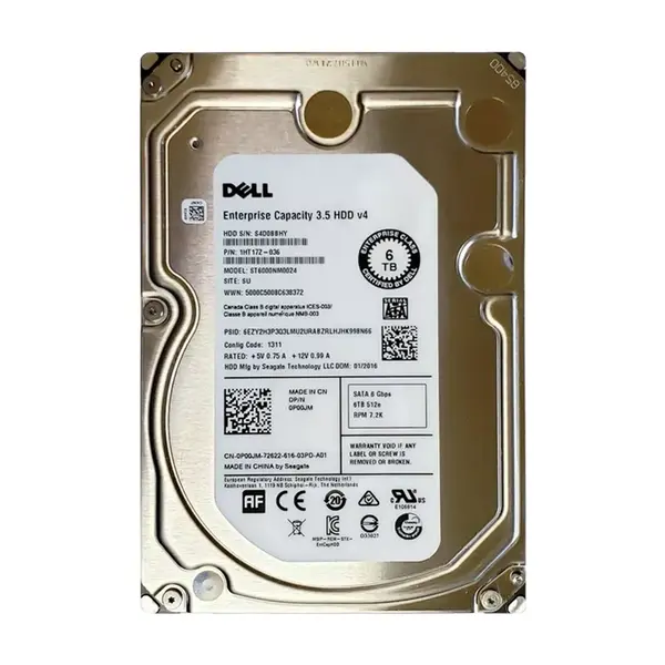 P00JM Dell 6TB 6Gb/s SATA 7200 3.5-inch 128MB Hard Drive