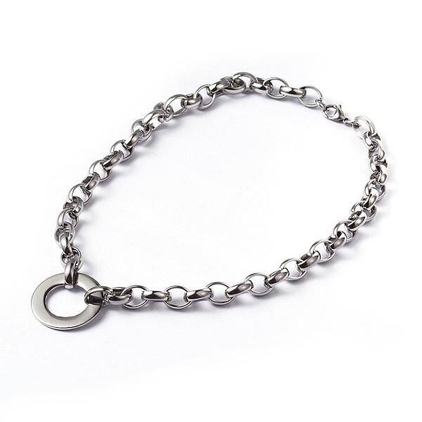 Non-Tarnish Ring 304 Stainless Steel Necklaces