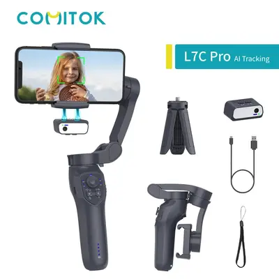 Comitok L7C PRO Gimbal Stabilizer For Smartphones, 3-Axis Phone Camera Stabilizer for Android & iPhone 14 13 12 11 Pro Max, S...