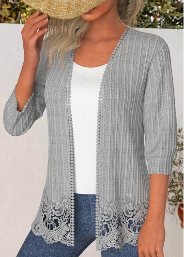 Modlily Lace 3/4 Sleeve Light Cardigan - L