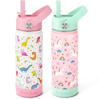 Fimibuke Insulated Water Bottle - BPA-FREE 18/8 Stainless Steel Cup with Straw Travel Tumbler Double Wall Vacuum Leak Proof W...