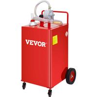 VEVOR Fuel Caddy, 35 Gallon, Gas Storage Tank on 4 Wheels, with Manuel Transfer Pump, Gasoline Diesel Fuel Container for Cars...