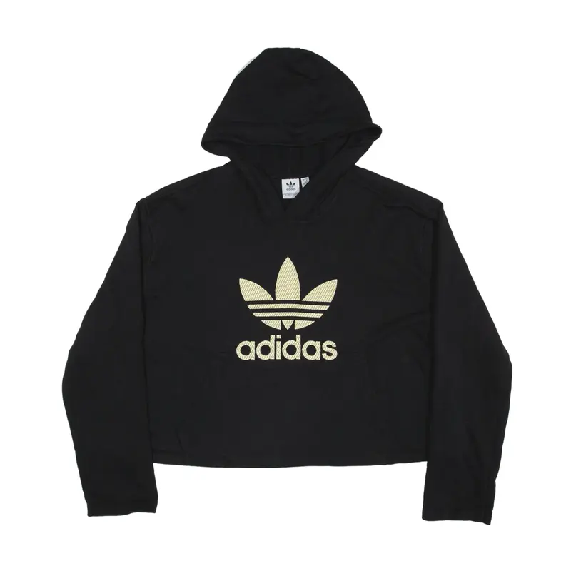 ADIDAS Hoodie Black Pullover Womens UK 14