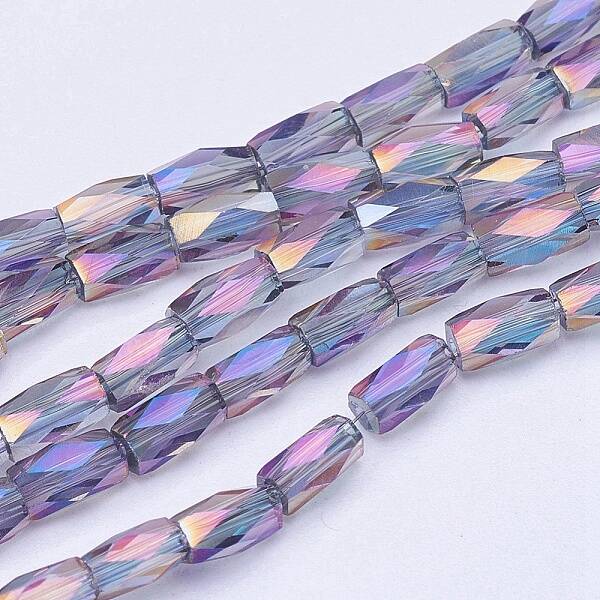 Electroplate Transparent Glass Beads Strands
