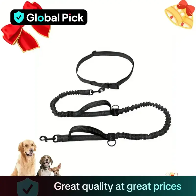 Dog Leash, Portable Dog Traction Rope with Reflective Stripe, Adjustable Pet Walking Accessories for Small Medium Large Dogs,...