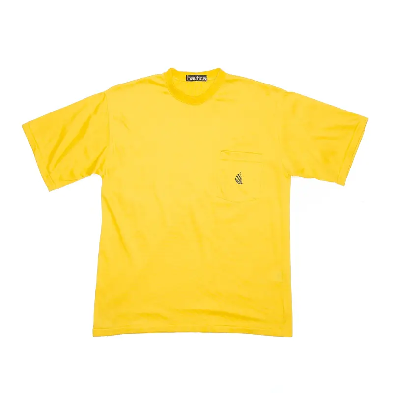 NAUTICA USA Embroidered Yellow Short Sleeve T-Shirt Mens S