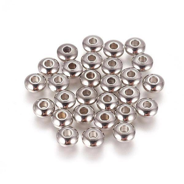 Tarnish Resistant 304 Stainless Steel Smooth Rondelle Beads