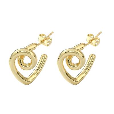 Rack Plating Brass Wire Wrap Spiral Stud for Women