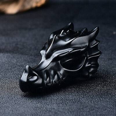 Natural Obsidian Ornament Home Desktop Decoration Craft