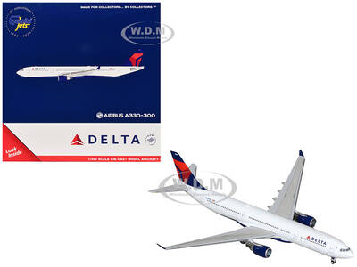 Airbus A330-300 Commercial Aircraft Delta Air Lines (N829NW) White with Blue and Red Tail 1/400 Diecast Model Airplane by Gem...