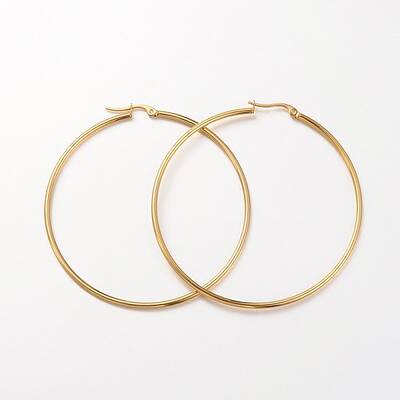 Ion Plating(IP) 304 Stainless Steel Hoop Earrings