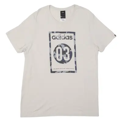 ADIDAS Mens T-Shirt Beige L